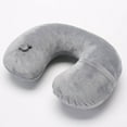 thumbnail image 4 of U Shaped Inflatable Travel Neck Pillow Soft PVC Airplane Blow Up Removable Cover Quick Inflate Deflate Compact Warm Elastic Lightweight for Flight Car Train Hotel, 4 of 5