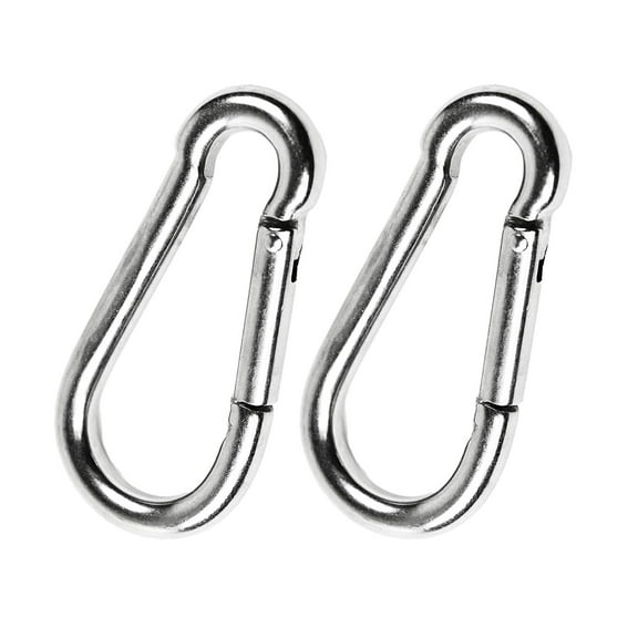 MARINE CITY Carabiner Clip Snap Hook with Ring  2 Inches, 316 Stainless Steel, Rustproof & Heavy Duty, Ideal for Climbing, Fishing, Hiking, Boating, Sailing, Camping Pack of 2
