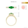 thumbnail image 5 of ANGARA Natural Aeon Square Emerald Three Stone Engagement Ring with Milgrain in 14K Yellow Gold for Women (Size-4mm) | May Birthstone, Anniversary, Jewelry Gift for Women | Natural Emerald Ring, 5 of 10
