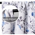 thumbnail image 3 of 2 Pack Blackout Window Valance, 18 Inches Long Kitchen Window Curtains Over Sink Rod Pocket Pattern Valance for Bathroom Bedroom Living Room, Blue & Grey, 3 of 6