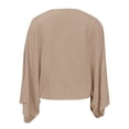 thumbnail image 6 of Women Lightweight Cardigan Open Front 3/4 Sleeve Shawls Wraps Bell Sleeve Kimono Cardigan (Khaki XL), 6 of 6