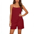 thumbnail image 5 of Ynynloco Linen Sets for Women 2 Piece Pants Summer Travel Beach Outfits Lounge Sets Spaghetti Strap Cami Tank Top Pants Sets with Shorts, 5 of 7