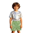 thumbnail image 3 of Lullu Boy Shiny Metallic Shorts Pull On Stretch Stage Performance Dance Shorts, Sizes 3-18, 3 of 3