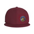 thumbnail image 3 of DouZhe Flat Brim Cap Snapback Hat, Wisconsin State Emblem Prints Adjustable Red Adult Baseball Cap, 3 of 6