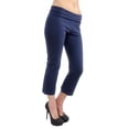 thumbnail image 3 of Vivian's Fashions Yoga Pants - Capri, Junior Size (Navy, 1X), 3 of 4
