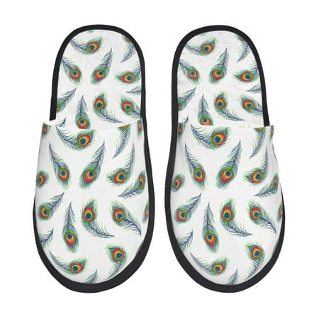 Balery Colorful Grass Slient Indoor Furry Fleece Comfort House Shoes Soft Non-Slip Home Shoes Cotton slippers House Slippers-- Medium