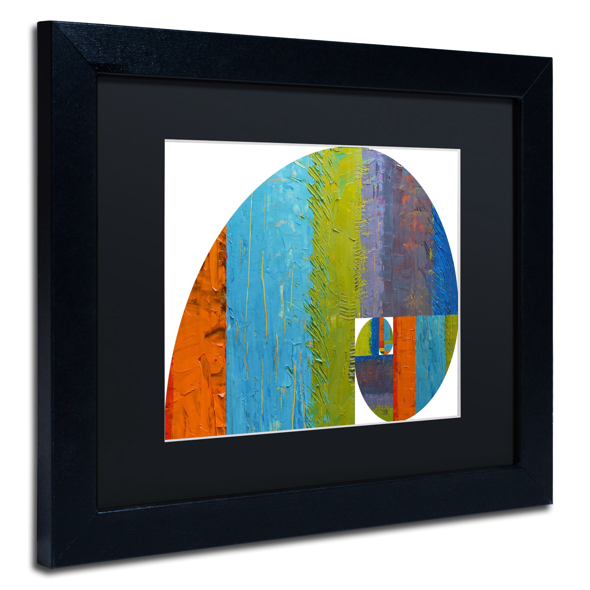 Trademark Fine Art "Fibonacci Spiral" Canvas Art by Michelle Calkins, Black Matte, Black Frame