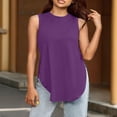 thumbnail image 2 of biudgviw Womens Summer Sleeveless Tank Tops Comfy Crewneck T Shirt Side Split Casual Loose Fit Basic Tees for Yoga Gym Tees, 2 of 6