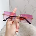 thumbnail image 1 of Gafas de sol rectangulares sin montura para hombre y mujer, lentes cuadradas sin marco, ultraligeras, Estilo Vintage, Unisex, novedad de 2022 Fivean unisex, 1 of 2