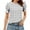 #025-White, variant on Cutuoiiu Women's Floral Print Crew Neck Elastic Short Sleeve Loose T-shirts Gifts