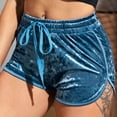 thumbnail image 6 of Summer Saving Clearance AXXD Women Shorts Athletic Workout Sweatshorts Solid Mid Waist Velvet Shorts Pants Sports Casual Beach Shorts Summer Spring's New Arrivals, 6 of 7