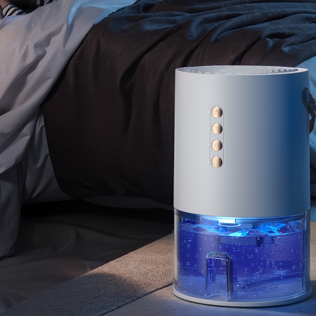 WINDLAND Dehumidifier Household Small Moisture Absorbing Bedroom Quiet Dehumidification Machine with Colorful LED Light