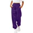 thumbnail image 2 of UACY Girl's Sweatpants Cotton Drawstring Joggers Elastic Waisted Athletic Pants with Zippered Pockets for Teen Girls ﻿, 2 of 7