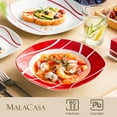 thumbnail image 6 of MALACASA, Series Felisa, 18-Piece Porcelain Dinnerware Set, Red Stripes Ivory White Dinner Set, Service for 6, 6 of 9