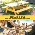 thumbnail image 6 of Yellow Truck Table Cloths for 4 Foot Rectangle Tables, Spring Bees Daisy Honey Black Buffalo Lattice Patio Waterproof Elastic Fitted Tablecloths, Washable Rectangular Table Cover for Camping, 6 of 8