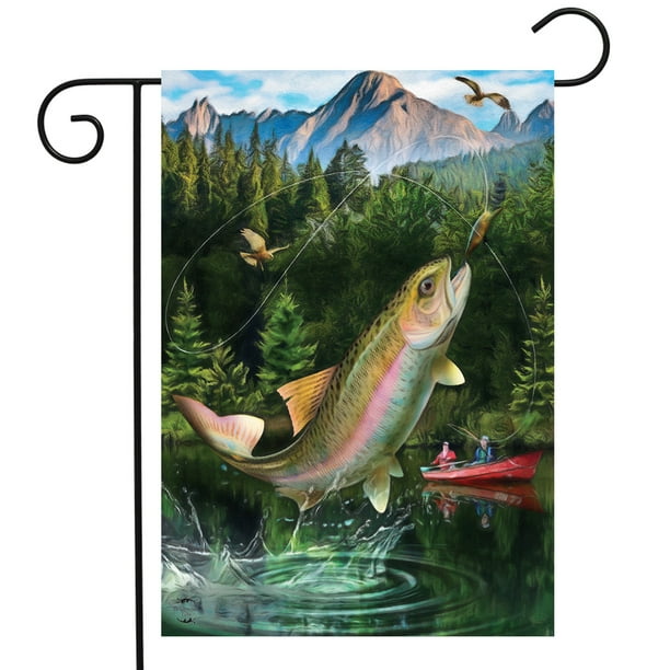 Gone Fishing Summer Garden Flag Outdoors 12.5" x 18" Briarwood Lane