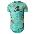 thumbnail image 1 of YININF Mens Hipster Hip Hop All Over Graphic Long Sleeves T-Shirt(Green XXL), 1 of 2