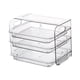 thumbnail image 3 of Estante para platos laterales, organizador para refrigerador, estante multiusos para almacenar alimentos, estante para alimentos de varias capas. blanco 3 capas, 3 of 9