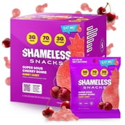 Shameless Snacks Sour Cherry Bomb - Sour Candy & Fruit Snacks, Cherry Gummy Candy, Keto Snacks Low Sugar Candy in Bulk, 3g Sugar Gluten Free Vegan for Kids & Adults