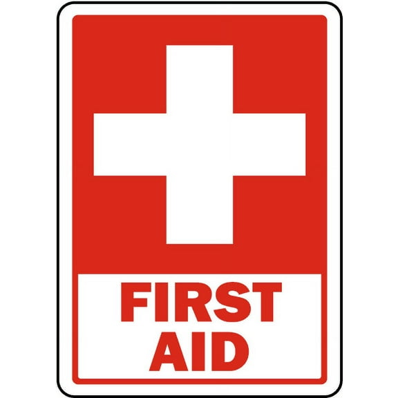 Vinyl Stickers - First Aid Sign 1 - Safety and Warning Warehouse Signs Stickers - 3.5" x 5" - 3 Pack