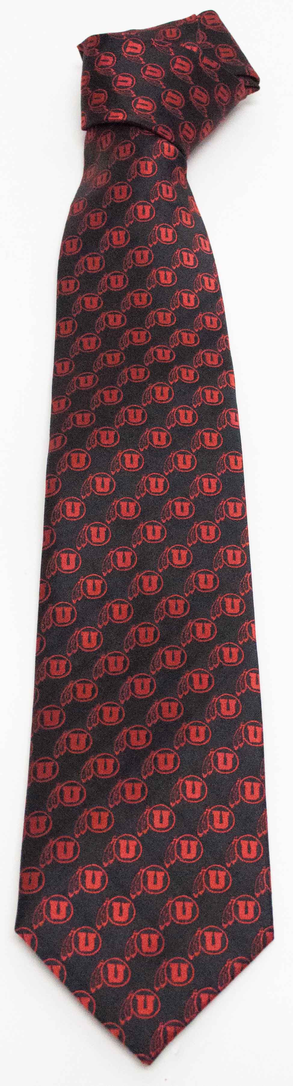 Utah Utes Repeating Black Necktie - Donegal Bay - Unisex - One Size