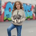 thumbnail image 3 of Xixirimido Beige Schnauzer Dog Daisy Pattern Kids Hoodies for Girls Half Zip Hoodie Sweatshirt 3D Graphic Long Sleeve Pullover Crop Tops with Pocket for Fall Winter Size 5-6 Years, 3 of 7