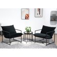 thumbnail image 3 of Silla de acento de terciopelo moderno elegante, silla reclinable contemporánea de marco de metal con cojín de asiento profundo para la oficina en el hogar, 3 of 5