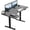 Black/Black, variant on VIVO Electric 58" x 35" Corner Stand Up Desk, Black Table Top, Gray Frame