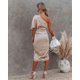 thumbnail image 2 of Women Solid Color Midi Dress Satin Bodycon Pencil DressesS, 2 of 4