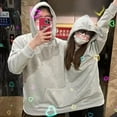 thumbnail image 7 of Couple Hoodies Sweatshirt Grey Intimate Matching Oversized Long Sleeve Pullover for Casual Outings and Romantic Moments, 7 of 7