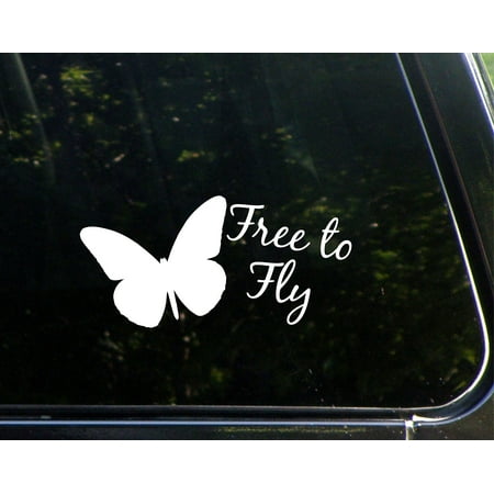 Decal Car Window Bumper Free To Fly (Butterfly) - 7-3/4