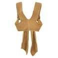 thumbnail image 1 of Chaleco de punto con tirantes cruzados y lazo para primavera y verano para mujer, top corto sexy, ropa DIY marrón, 1 of 7