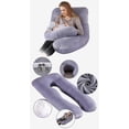 thumbnail image 4 of Almohada para el embarazo en forma de U, almohada de cuerpo completo para dormir de maternidad con cubierta desprendible, 4 of 4