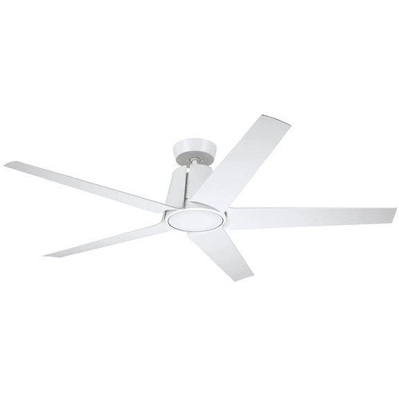 Luminance CF840SW Floret Eco 60-in Satin White LED Indoor/Outdoor Ceiling Fan with Light Kit Remote 5-Blade