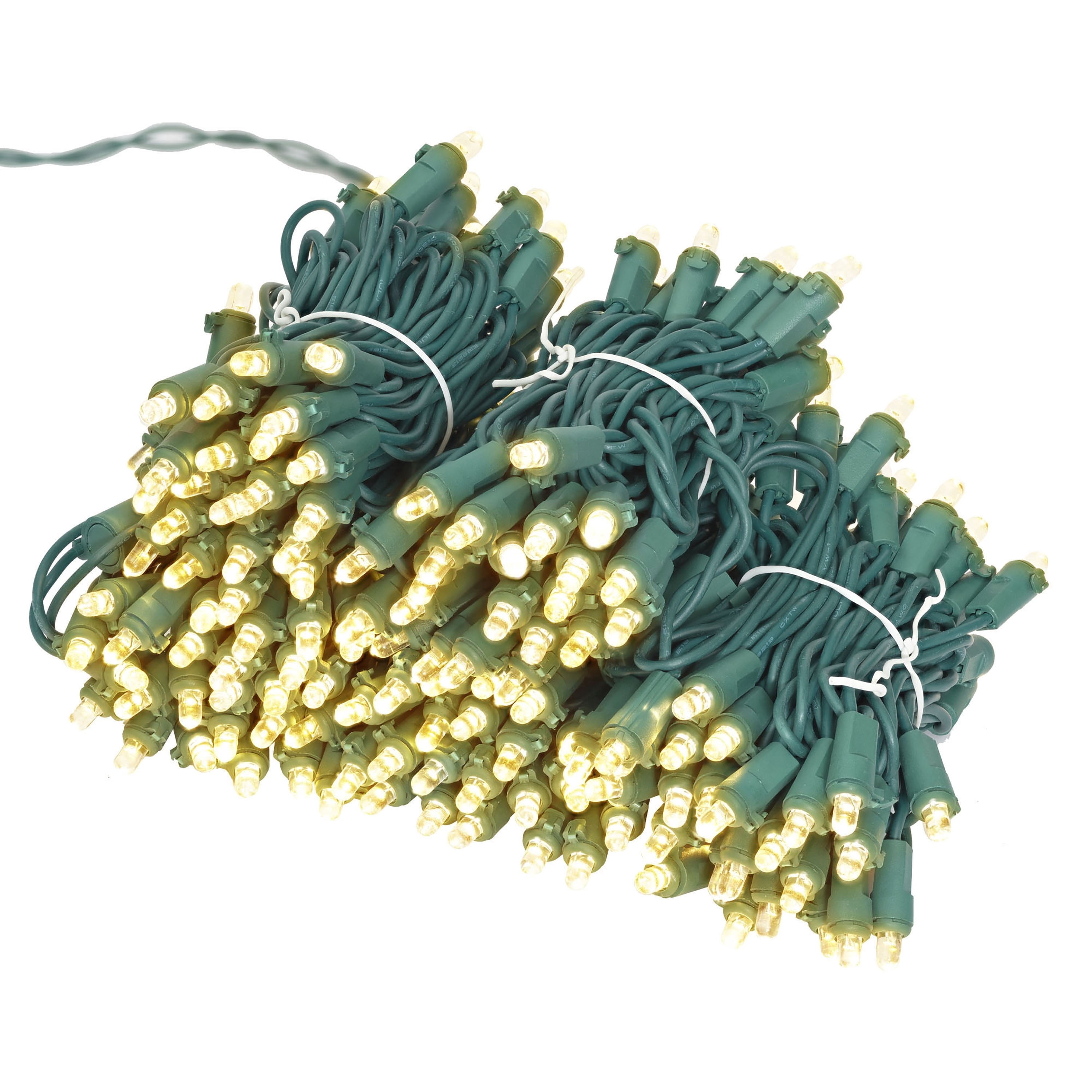 Indoor/Outdoor 240-Count LED Dome Christmas String Lights, Warm White, Green Wire, 47', by Holiday Time