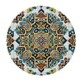 thumbnail image 2 of Wuche  Round Fitted Tablecloth Vintage Mandala Round Table Cloth with Elastic Edged Turkish Style Waterproof Wipeable Table Cover, 2 of 7