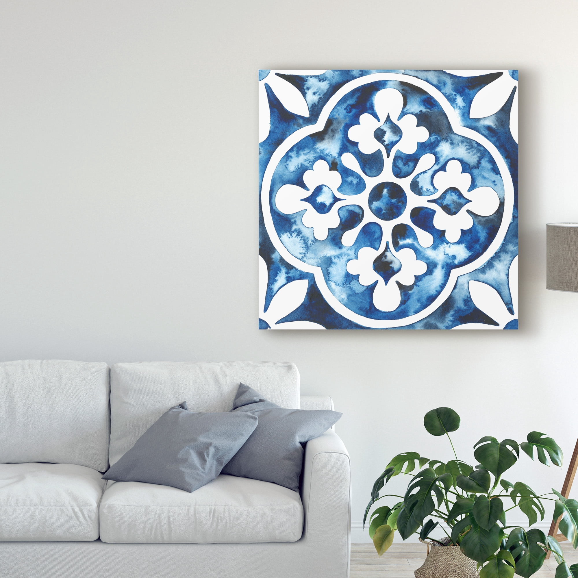 Trademark Fine Art 'Cobalt Tile I' Canvas Art by Grace Popp