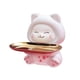 thumbnail image 3 of Bonita estatua de gato con bandeja, plato de dulces, almacenamiento de joyas, organizador de escritorio, escultura de estatuilla de resina para mesa, EstiloC Soledad Porta llaves de estatua de resina, 3 of 10