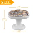 thumbnail image 3 of 4 Pieces Set Drawer Pulls Handle Square Wardrobe Cabinet Knobs with Stainless Steel Screws Furniture Kitchen Decor, 3 of 5