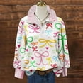 thumbnail image 2 of Craaazy Women's Striped Ruffle Collar Carnival Party Graphic Long Sleeve Mardi Gras Tops with Button Gifts, 2 of 4