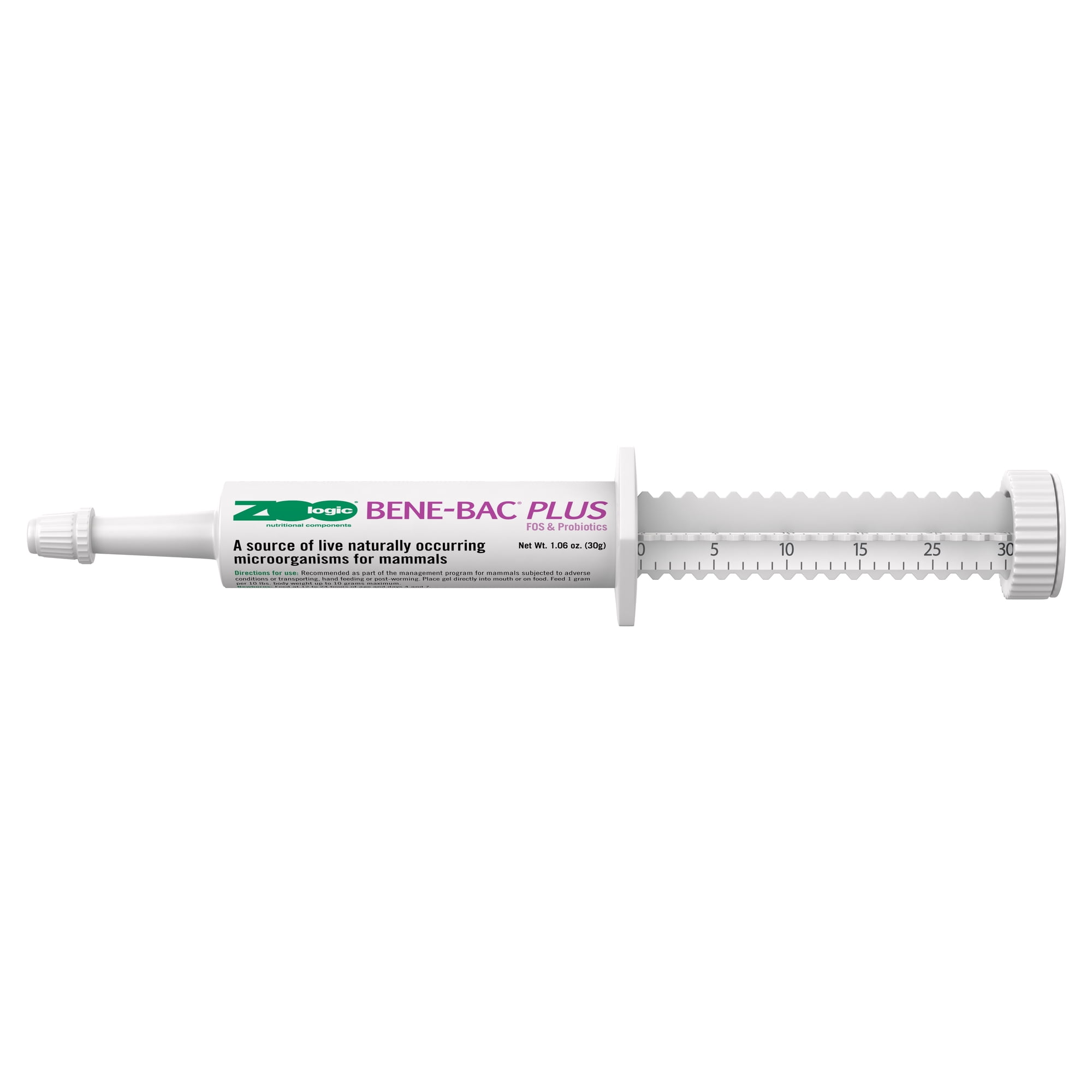 Pet Ag Zoologic Bene-Bac Plus Mammal Gel, FOS & Probiotics Gel Supplement - 30g Syringe