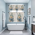 thumbnail image 3 of Blue Snowman Christmas Kitchen Curtains Sets for Windows 24 Inch Length, Xmas Snowflake Rustic Rod Pocket Window Treatments Tier Curtains and Valances Set for Bedroom/Bathroom, 3 of 8