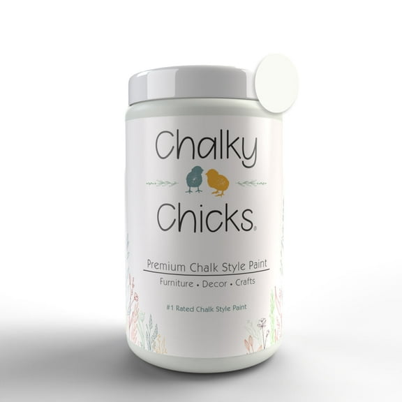Chalky Chicks Premium Chalk Style Paint for Furniture, Home Decor & DIY Crafts – Eco Friendly – No Sanding, No Primer Needed – Multi Surface Paint – Buttermilk (White) – 32 oz – Made in the USA