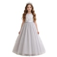 thumbnail image 4 of FYDUU Robe d'Été Élégante Sans Manches pour Filles, Robe Formelle en Tulle pour Fêtes d'Anniversaire, Robe Décontractée pour Filles, Robe Hawaïenne, 4 of 4