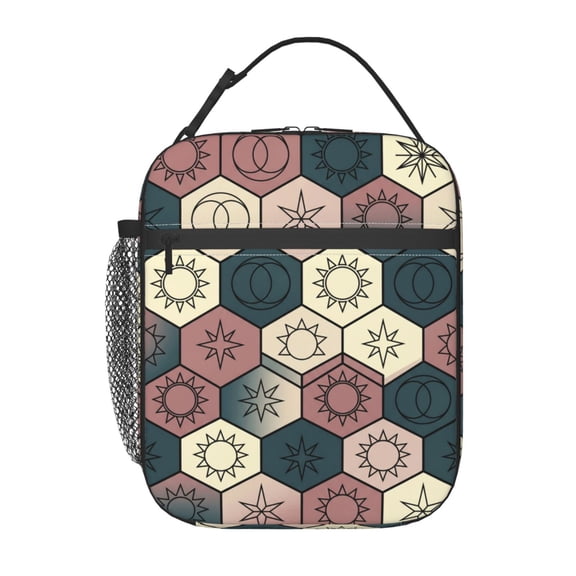 Sun And Moon Lunch Bag Reusable Zipper Closure Leakproof Insulated Lunch Box Cooler Tote Bag Food Container Snack Bag
