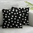 thumbnail image 3 of COMIO  Valentine's Day Pillow Covers White Hearts Decor Black Throw Pillow Covers Valentine's Day Cushion Case Decoration for Sofa Couch, 3 of 5