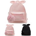 thumbnail image 2 of Girls Mini Backpack Fashion Pompom Bowknot School Backpack Velvet Casual Daypack, 2 of 10