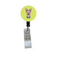 thumbnail image 1 of Checkerboard Lime Green Yorkie Puppy Retractable Badge Reel, 1 of 1