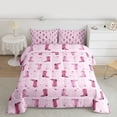 thumbnail image 2 of jejeloiu Vintage Cowgirls Boots Twin Comforter Sets,Pink Stars Print Bedding Set For Girls Women Reversible 2-Piece, 2 of 8