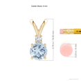 thumbnail image 3 of ANGARA Natural 2.3 ct Aquamarine Solitaire V-Bale Pendant with Diamond in 14K Yellow Gold for Women (Size-9mm) | March Birthstone, Anniversary, Jewelry Gift for Women | Natural Aquamarine Necklace, 3 of 9
